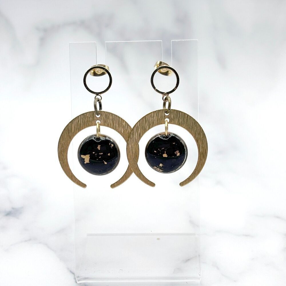 Celestial Color Changing Brass Earrings - Picture 2 of 11